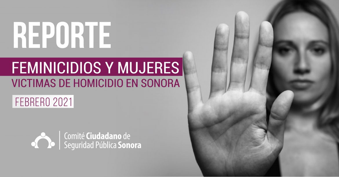 Reporte feminicidios y mujeres víctimas de homicidio en Sonora. (febrero 2021)